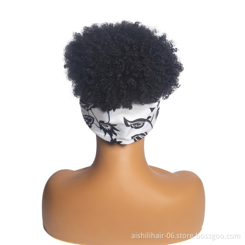 Aishili wholesale wig with headband attached Afro curly headband wigs for black women